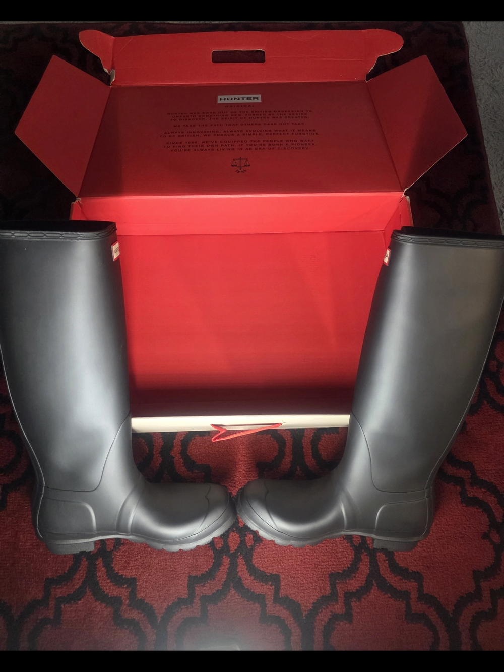 Hunter Original Tall Black Rain Boots Size 9 Matte - Picture 9 of 15